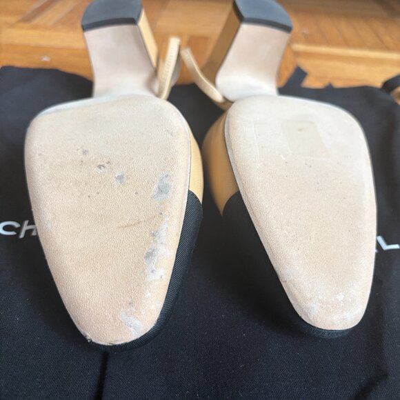 Chanel Classic Slingback Pumps – Beige & Black (Goatskin & Grosgrain) - Picture 6 of 9